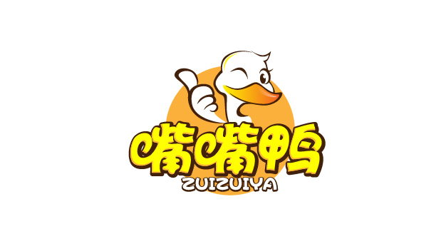 "嘴嘴鸭"卤味店logo设计及部分应用设计