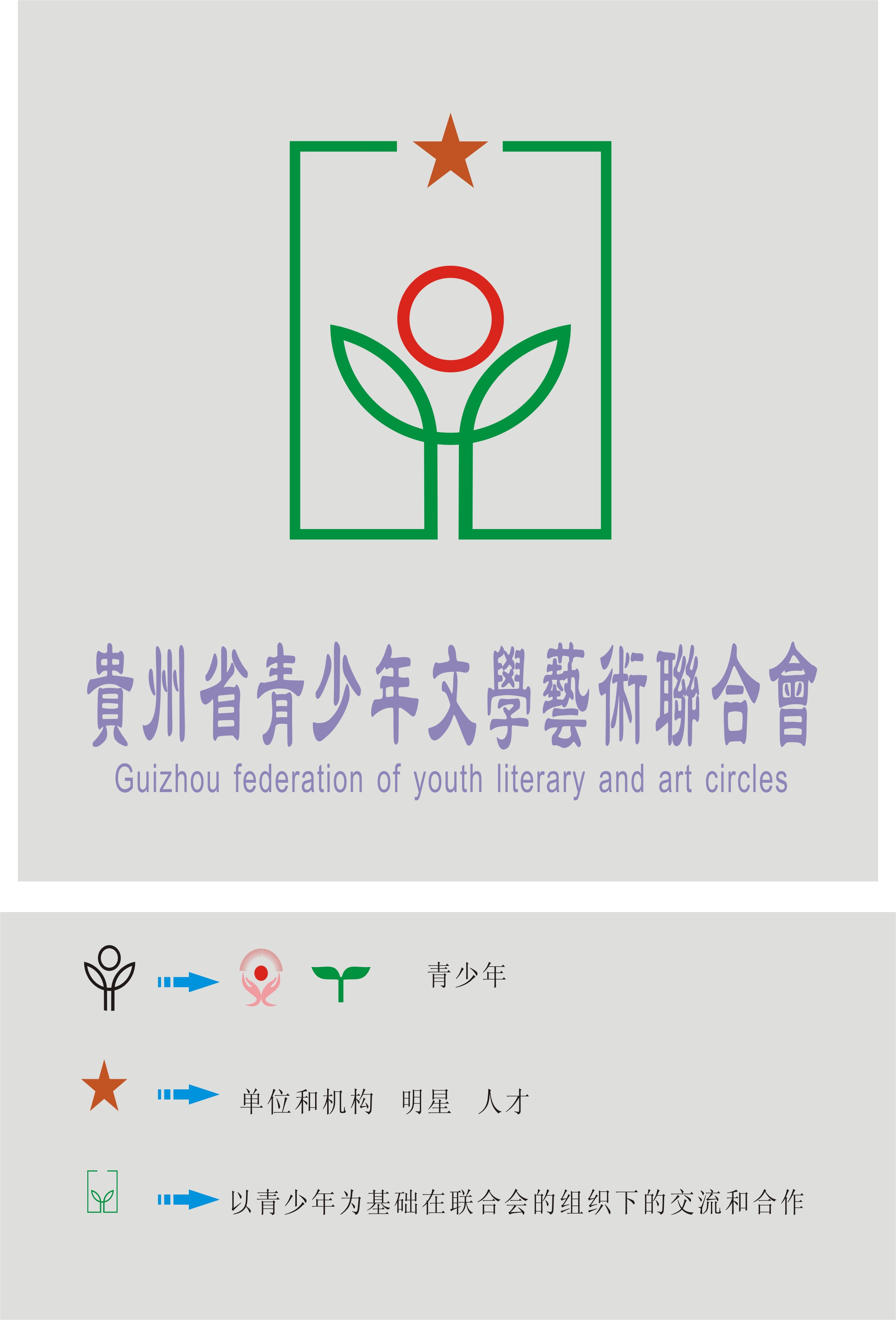 贵州省青少年文学艺术联合会logo设计及简单应用