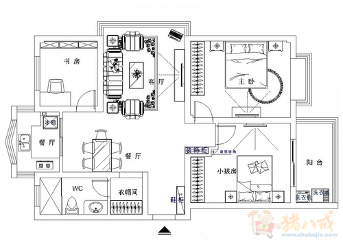 求巧妙家装平面图,cad框架图已有.