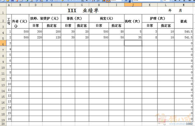 做一个业绩单电子表格,可以自动计算出每天提