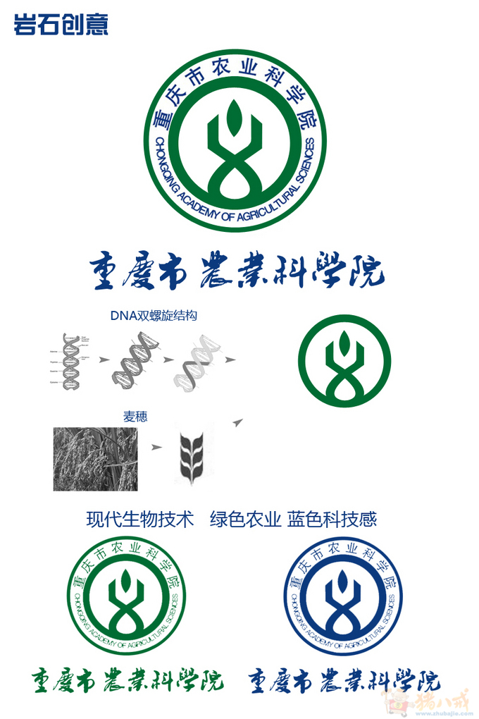 重庆市农业科学院院徽logo设计 岩石工作室 投标-猪八戒网