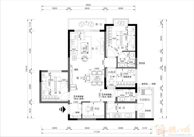 房屋格局设计图及效果图大全85平方房屋格局设计图图片3