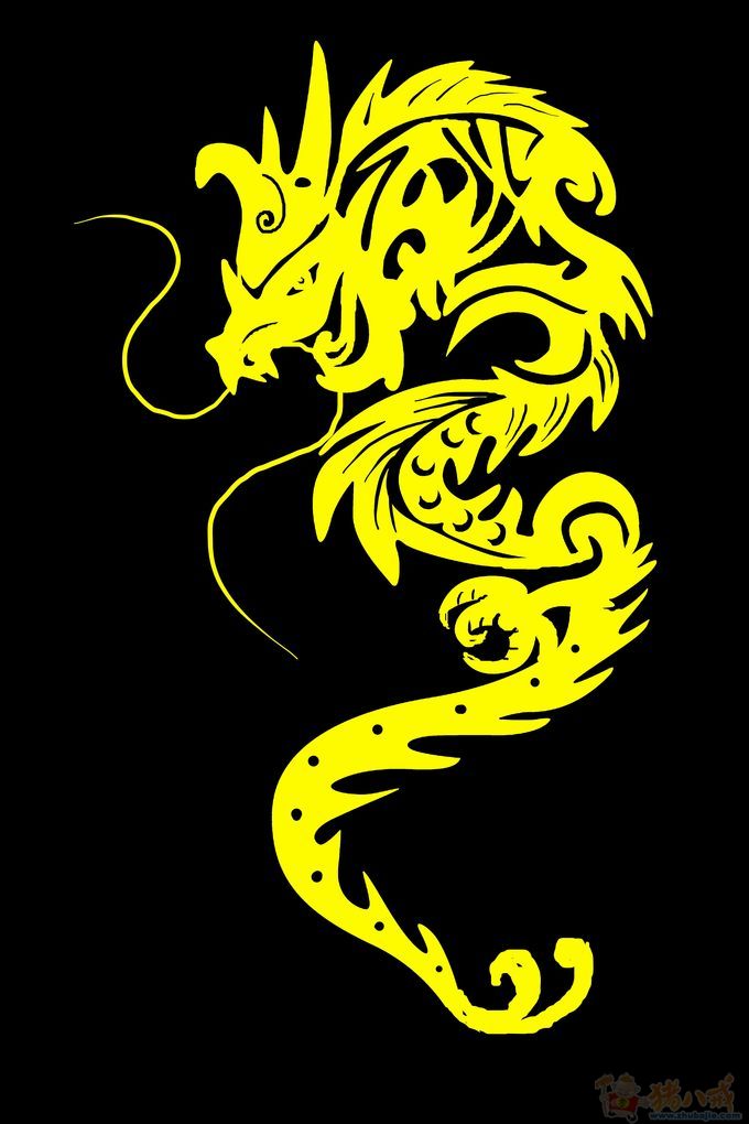 金箔剪纸的金龙图案设计 管艳剪纸工作室 投标-猪八戒网
