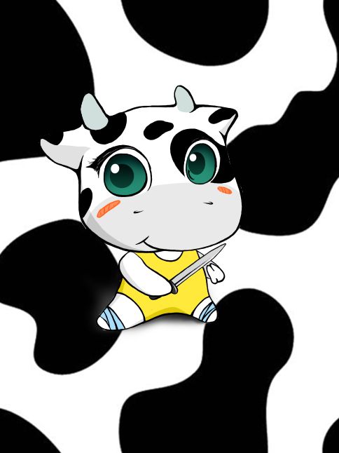 平面设计一个可爱卡通动物,主题为功夫小奶牛 优意设计 工作室 投标