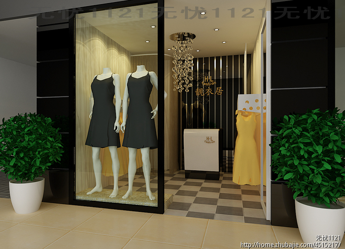 1张<em>女装</em>小店装修效果图及<em>店名</em>LOGO美化设计