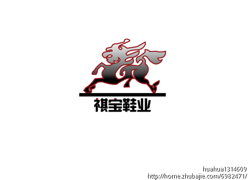 麒麟形状的logo意向简洁-图标设计-logo/vi设计 -猪