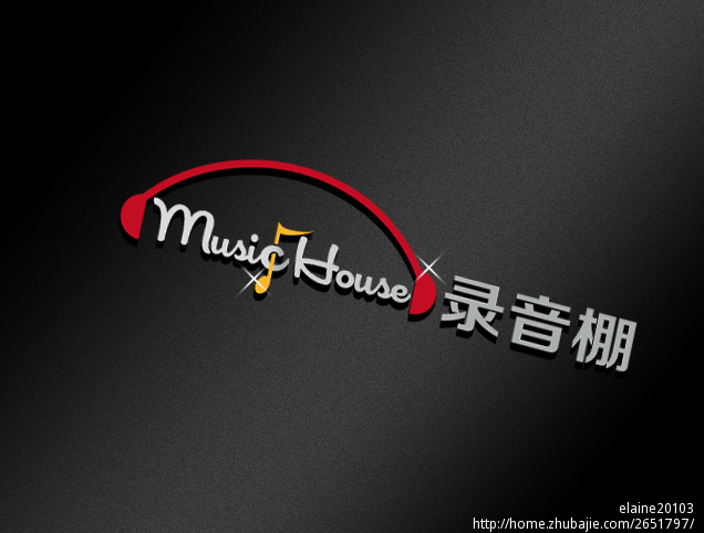 music house录音棚logo设计 elaine品牌策划 投标-猪八戒网