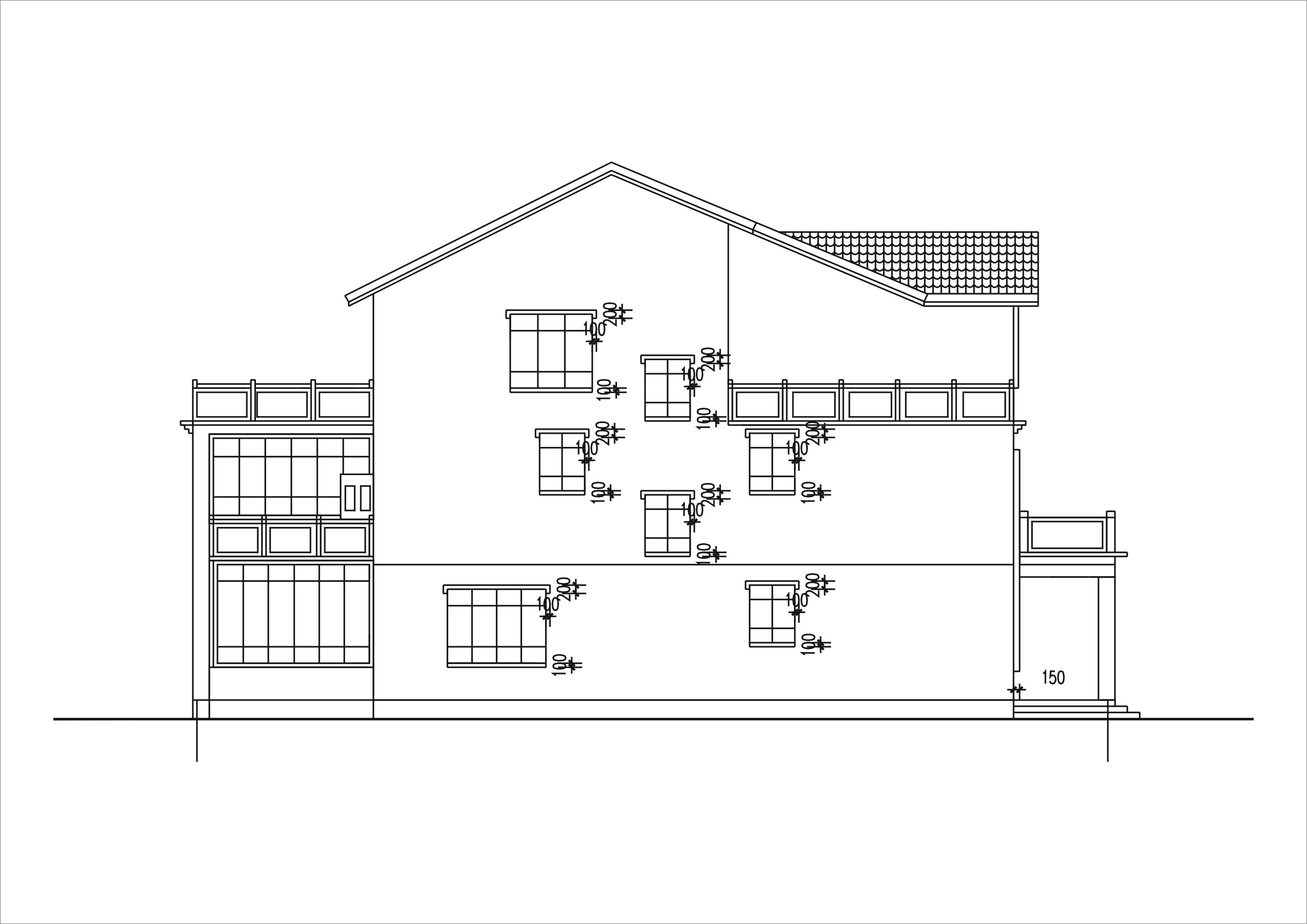 3层自建别墅外观设计 立面图,效果图(如是3d建模更好)