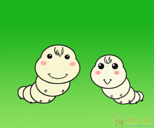 请设计一对卡通蚕宝宝形象 七景鸣 投标-猪八戒网